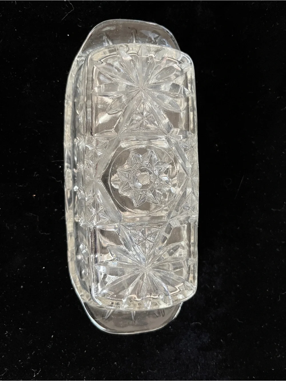 Anchor Hocking PRESCUT CLEAR Glass BUTTER Covered Dish 7 1/4